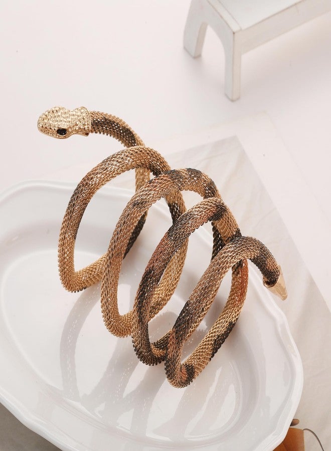 KURTCB Bendable Snake Necklace Statement Flexible Multi-purpose Adjustable Cheetah Snake Choker Necklace Bracelet for Women Men (Style 1) - Image 4